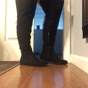 Thigh high flat boots
